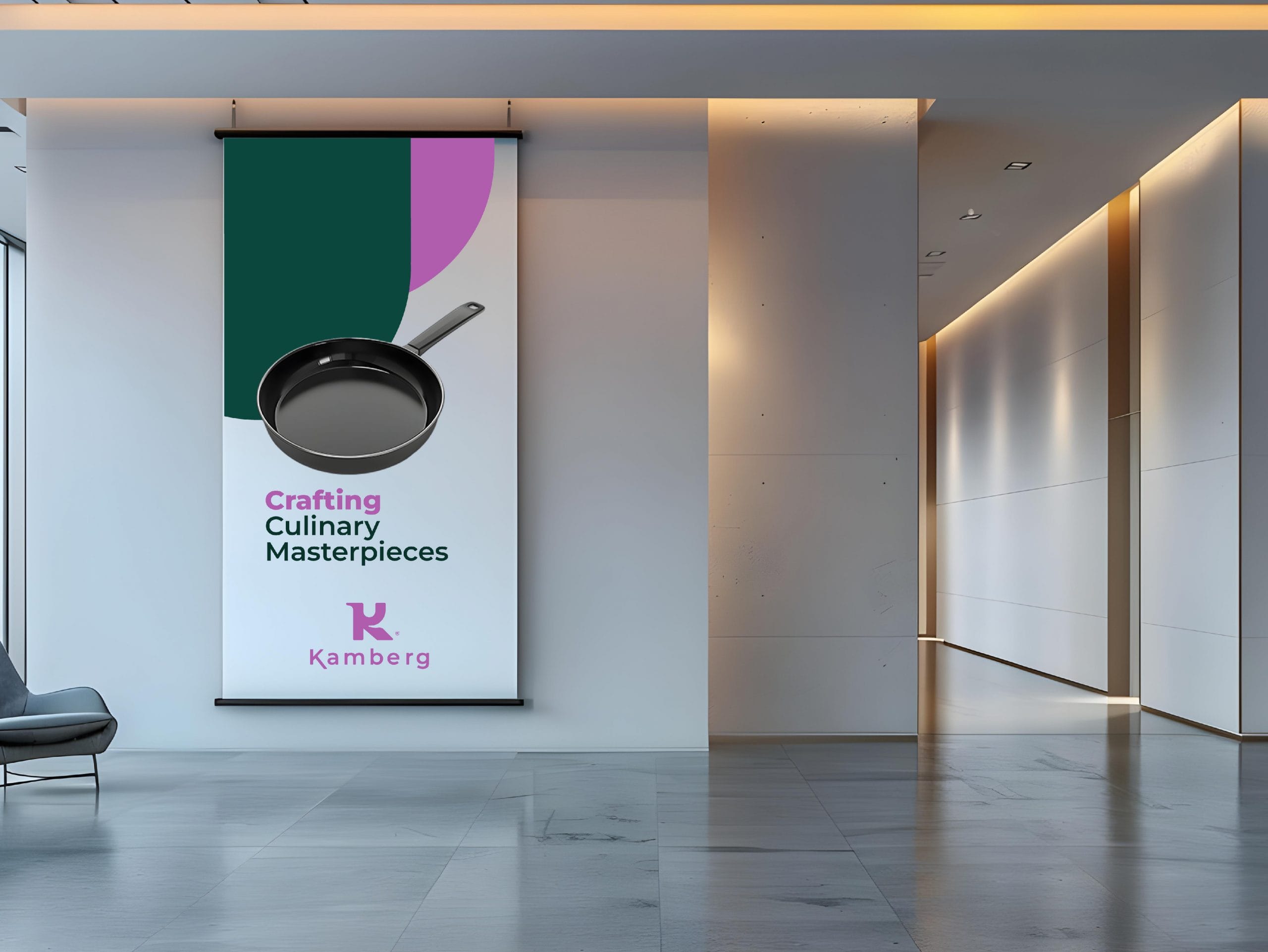Kakémono Kamberg, création d’identité visuelle par Damien Breton, directeur artistique.