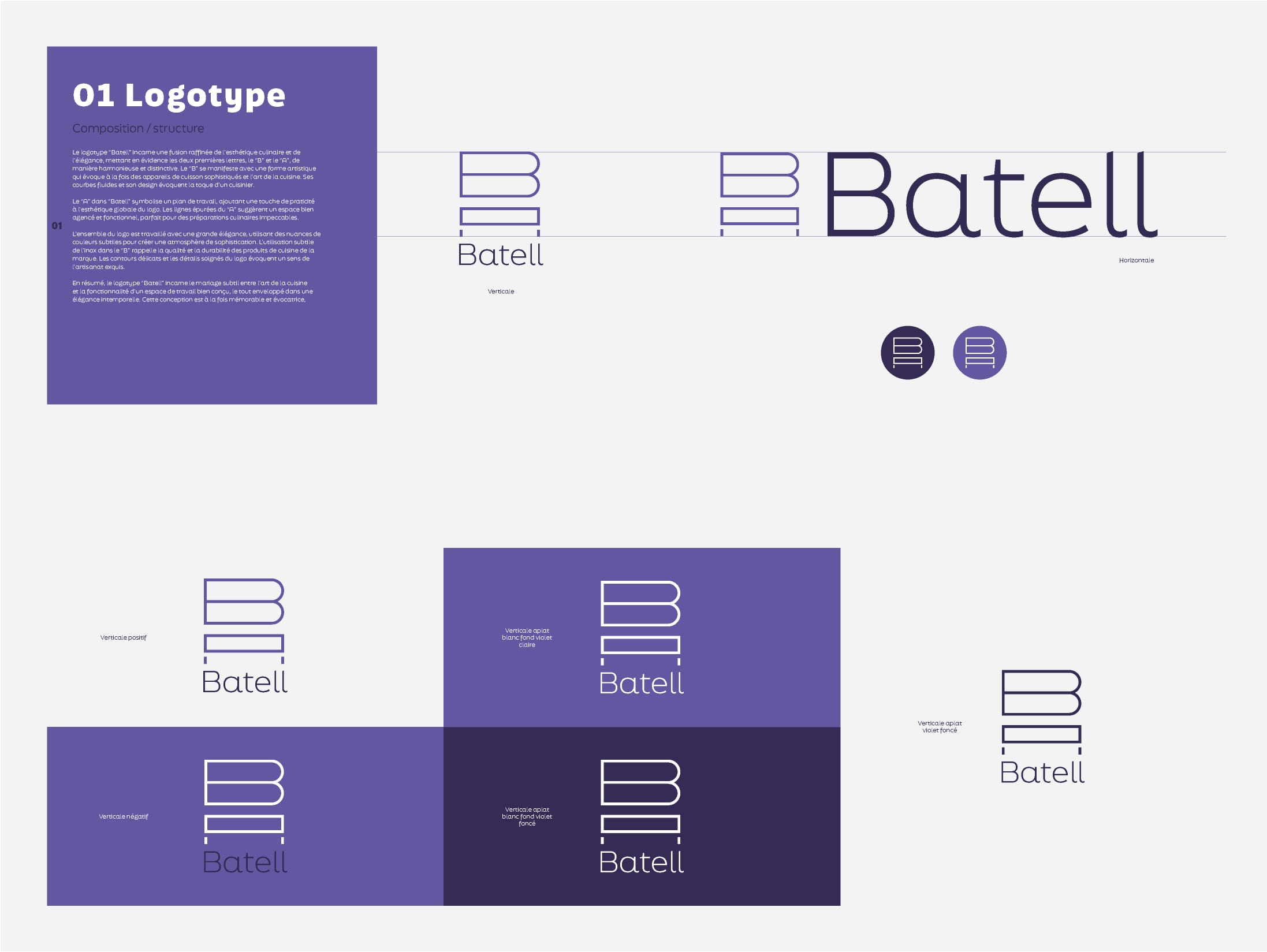 Logo Batell en version verticale – création d’identité visuelle par Damien Breton, directeur artistique.