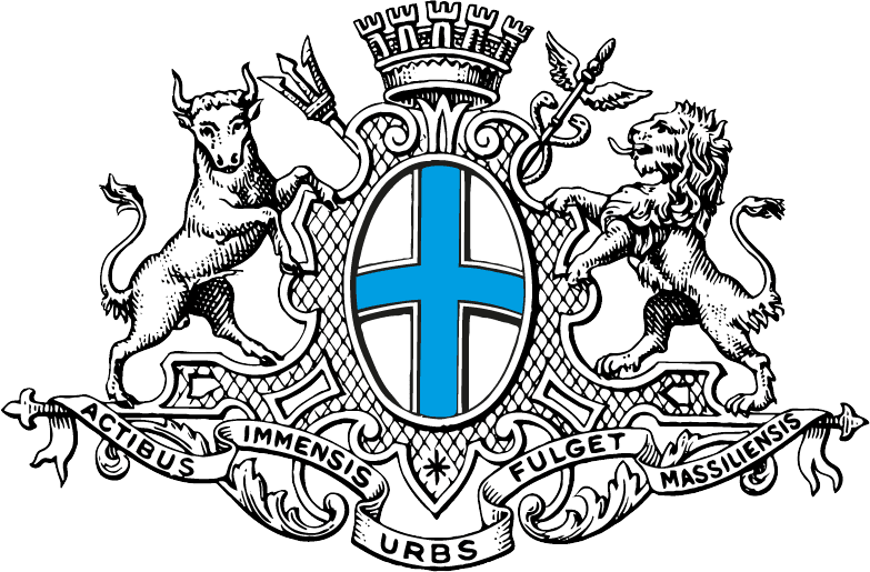 Logo de la ville de Marseille avec croix bleue