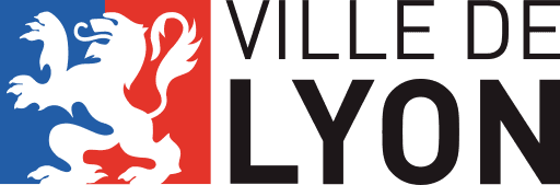 Logo de la ville de Lyon avec lion rouge et bleu