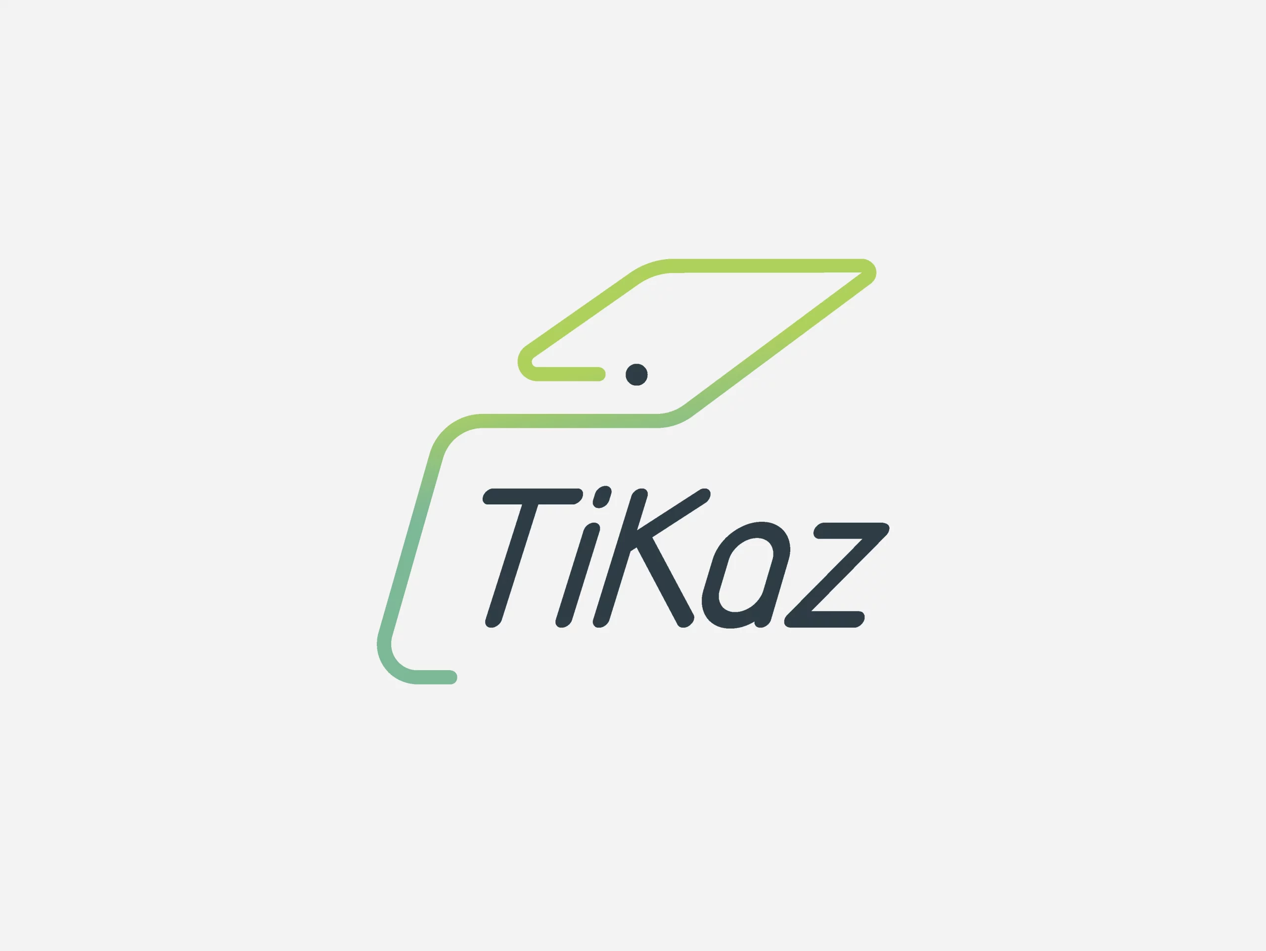 Logo TiKaz en dégradé vert-jaune, symbole d’innovation énergétique et d’autonomie durable
