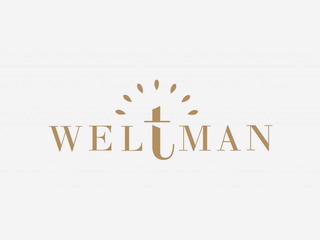 Logo Weltman version blanche sur fond blanc