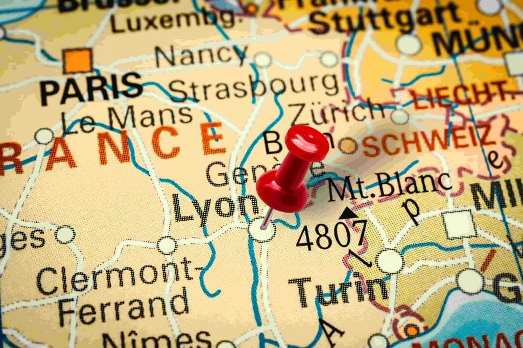 Plan de la ville de Lyon pour illustrer les zones d’intervention du directeur artistique freelance à Lyon