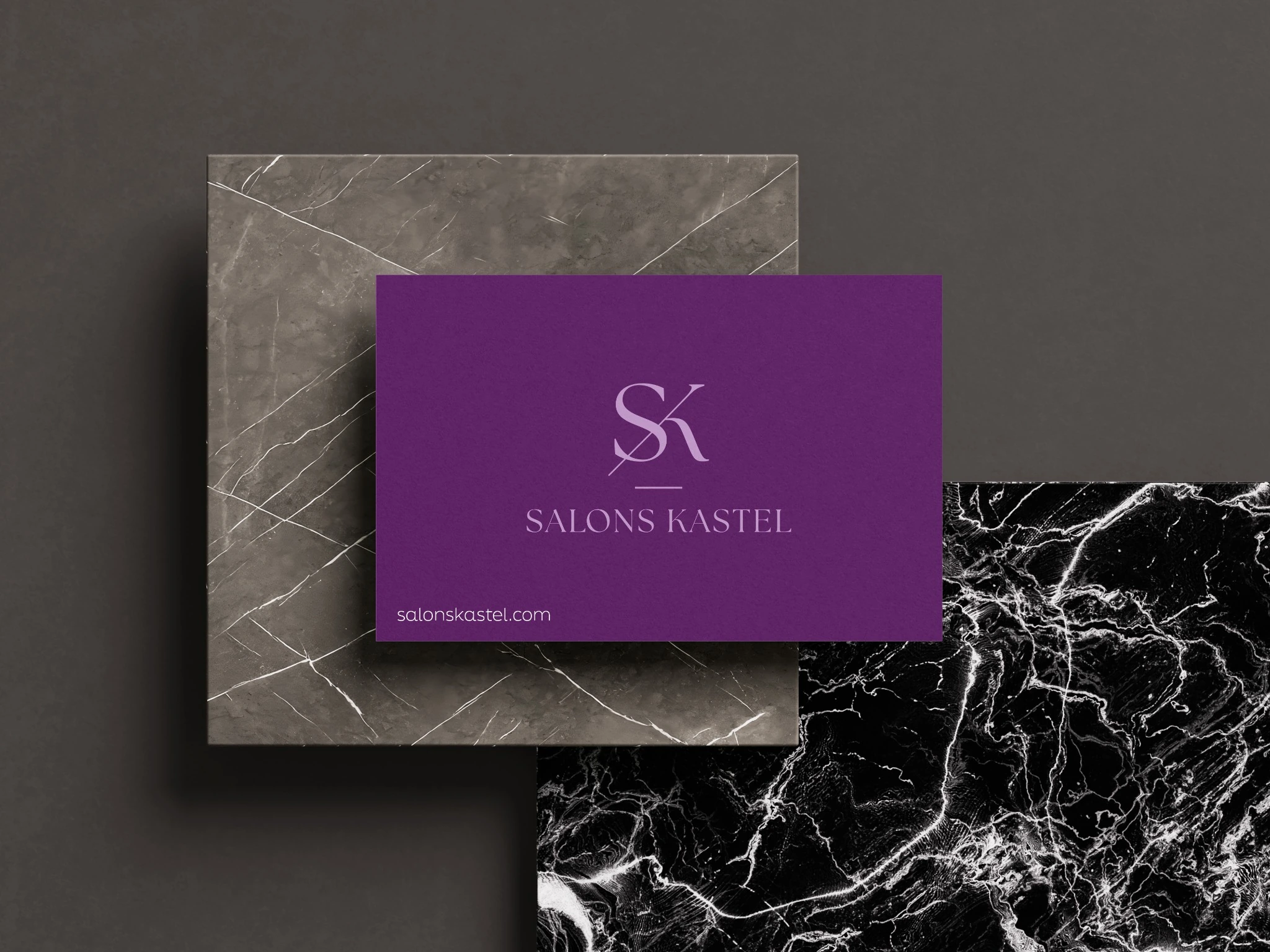 Identité visuelle de Salons Kastel sur carte de visite haut de gamme