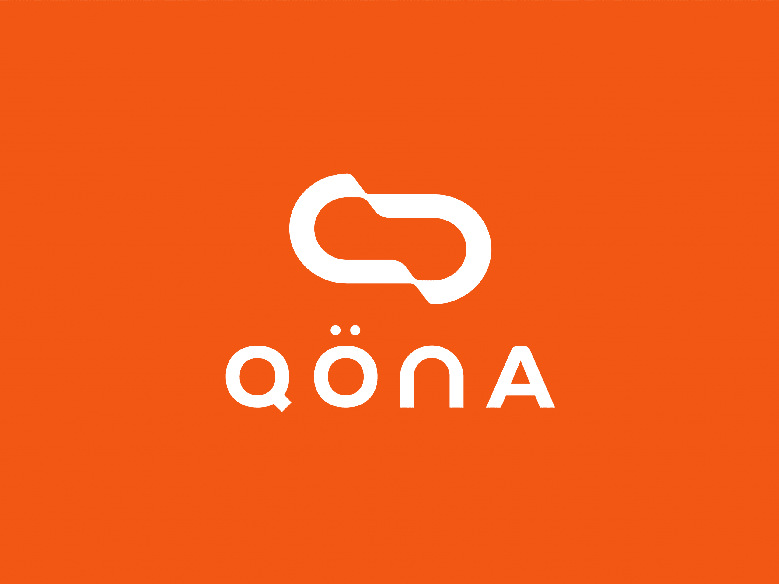 Logo Qona représentant une piste d’athlétisme en mouvement, identité visuelle d’une application de sport dédiée au trail et à la course à pied.